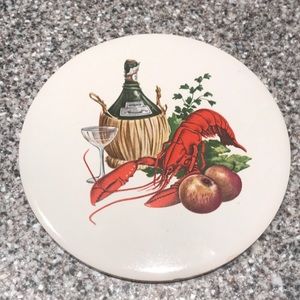 Hyalyn mid century vintage trivet 507 lobster and Chia…